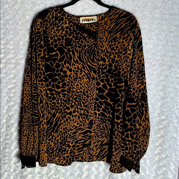 Wrap front animal print blouse - Picture 1 of 3